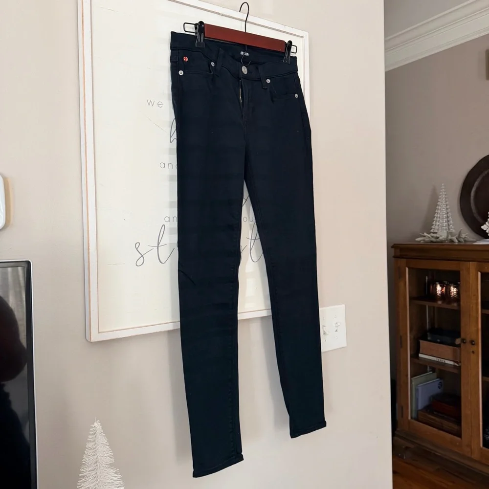 HUDSON Krista Ankle Super Skinny Black Denim Jeans Pants Slim 28 Like New